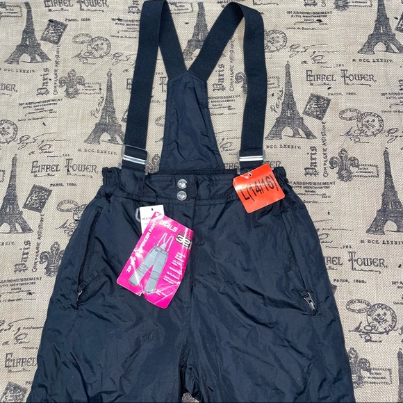 Weatherproof 32 Degree NWT! Black Adjustable Zip Off Suspender Snow Pants - Picture 5 of 11